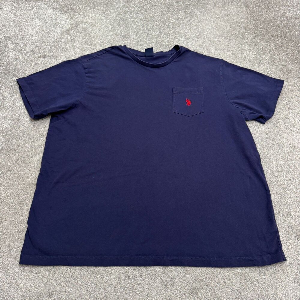 U.S. Polo Assn Basic Logo T-Shirt Men 3XL Navy Blue Short Sleeve Crew Pocket Tee